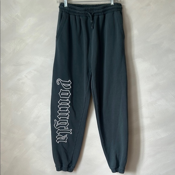 YoungLA #256 Anthem Joggers Large blue Embroidered Script Cuffed Urban - Picture 1 of 9